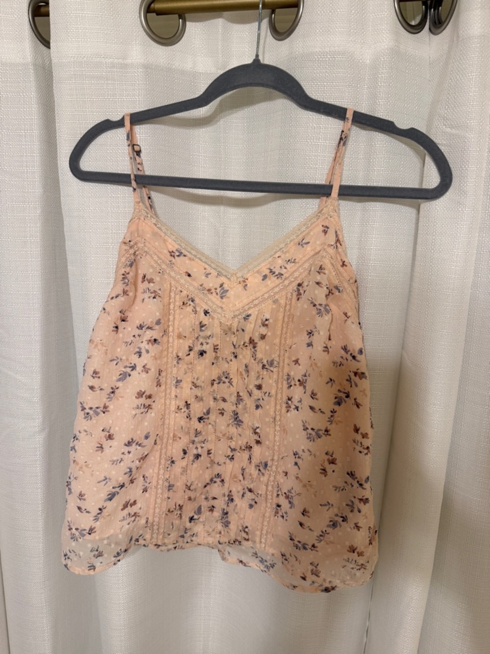 Abercrombie & Fitch Blush Floral Lace-Trim Camisole